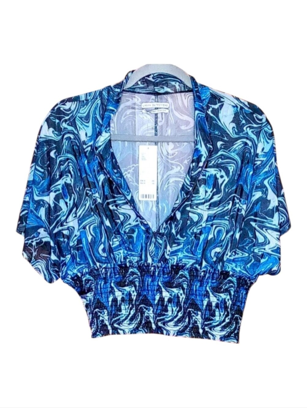 Urban Outfitters Crop Top Blue and White Size L NWT